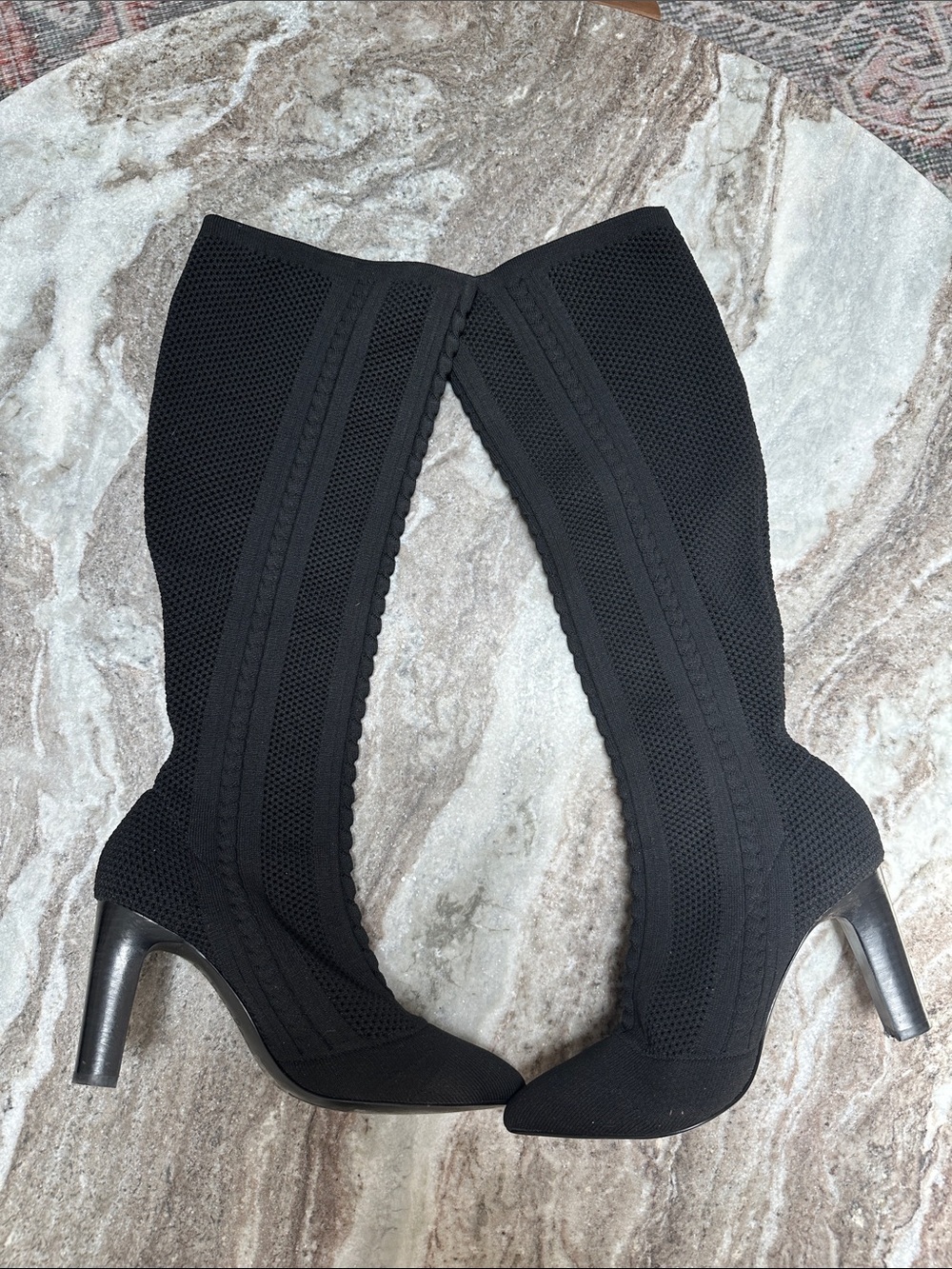 Charles by Charles David Women's Black Davis Knit Boot Shoes Size 8.5